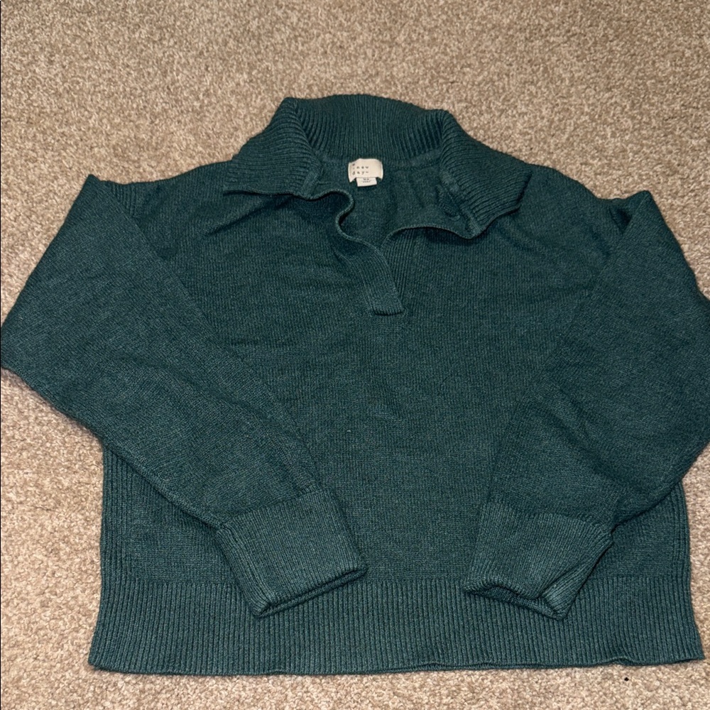 a new day Teal Cowl Neck Sweater